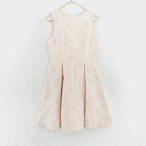 NEW Lord Taylor Paper Crown Cream Pleated Pineapple Embroidered Midi Dress P6339